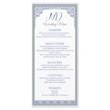 Royal Turkish Wedding Menu Card