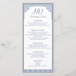 Royal Turkish Wedding Menu Card