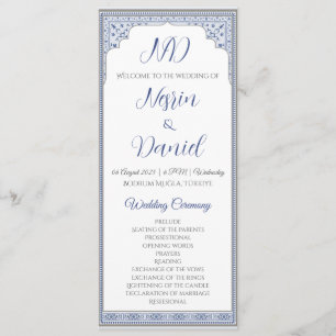 Royal Turkish Wedding Program Card
