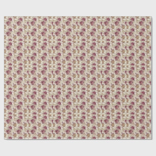 Royal Victorian Roses - Burgundy Floral Pattern Wrapping Paper