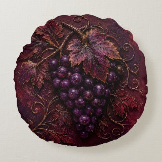 Royal Vineyard Elegance Round Pillow