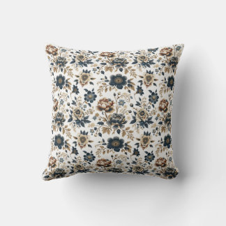 Royal Vintage Floral Pattern Throw Pillow