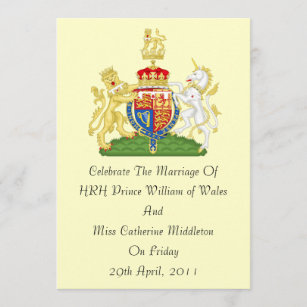 Royal Wedding Coat Of Arms Invitation