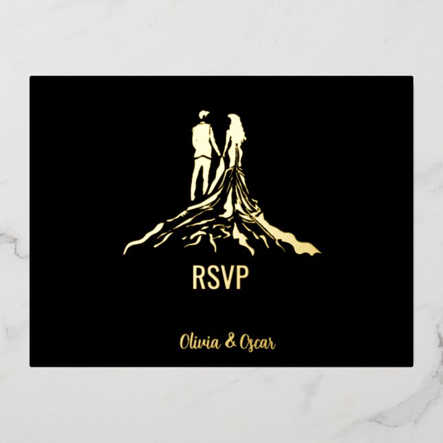 royal wedding Foil rsvp card (Front)