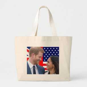 Royal Wedding Harry and Meghan Large Tote Bag