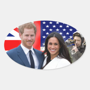 Royal Wedding Harry and Meghan Secret Admirer Oval Sticker