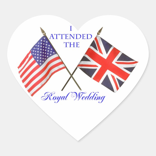 Royal Wedding Heart Sticker (Front)