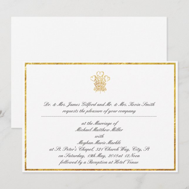 Royal Wedding Invitation Replica | UK London (Front/Back)