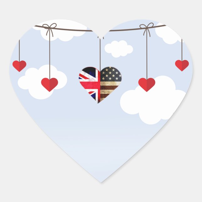 Royal Wedding Party Gift supplies Heart Sticker (Front)