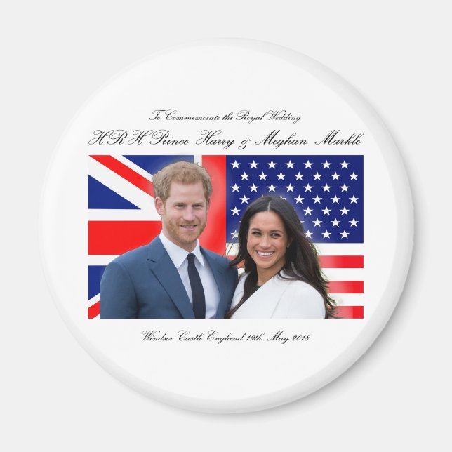 Royal Wedding Prince Harry and Meghan Markle Magnet (Front)