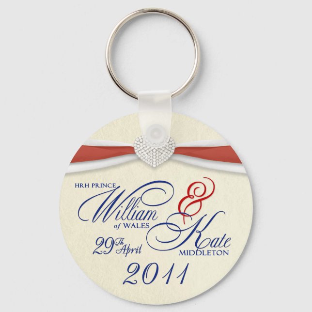 Royal Wedding Souvenir - William & Kate Key Rings (Front)