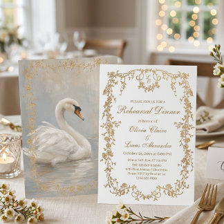 Royal White and Gold Elegant Classic wedding Invitation