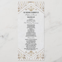 Royal White Gold Great Gatsby Programme de mariage