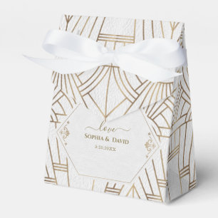 Royal White Gold Great Gatsby Wedding Favor Box