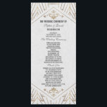 Royal White Gold Great Gatsby Wedding Program<br><div class="desc">Royal,  Romantic,  Vintage card design featuring a Great Gatsby art deco style,  a Roaring 1920's old Hollywood,  with faux gold foil Fleur-de-lis overlay,   gorgeous fonts. Use Personalise tool to add your information. For more,  visit please,  my Royal White 1920s Great Gatsby Collection.</div>