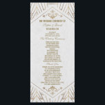 Royal White Gold Great Gatsby Wedding Program<br><div class="desc">Royal,  Romantic,  Vintage card design featuring a Great Gatsby art deco style,  a Roaring 1920's old Hollywood,  with faux gold foil Fleur-de-lis overlay,   gorgeous fonts. Use Personalise tool to add your information. For more,  visit please,  my Royal White 1920s Great Gatsby Collection.</div>