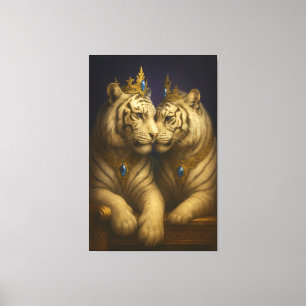 Royal White Tiger Couple • Fine Art Canvas