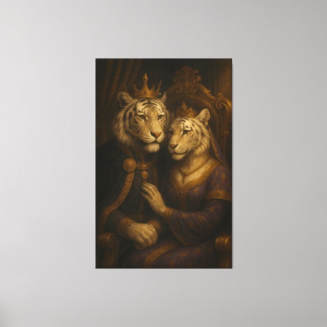 Royal White Tiger Couple • Fine Art Canvas (Front)