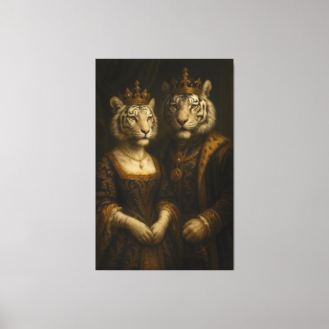 Royal White Tiger Couple • Fine Art Canvas (Front)