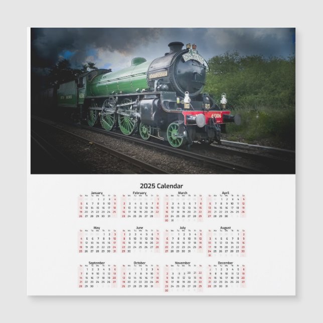 Royal Windsor steam train magnetic calendar (Front)