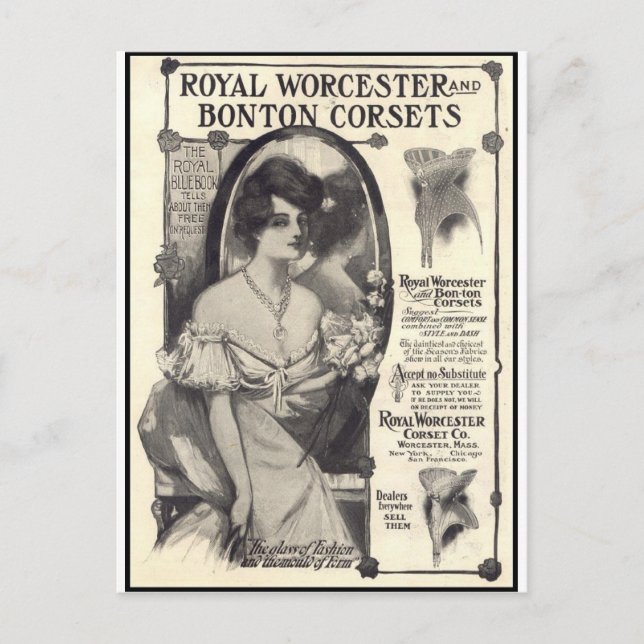 royal worcester corsets postcard (Front)
