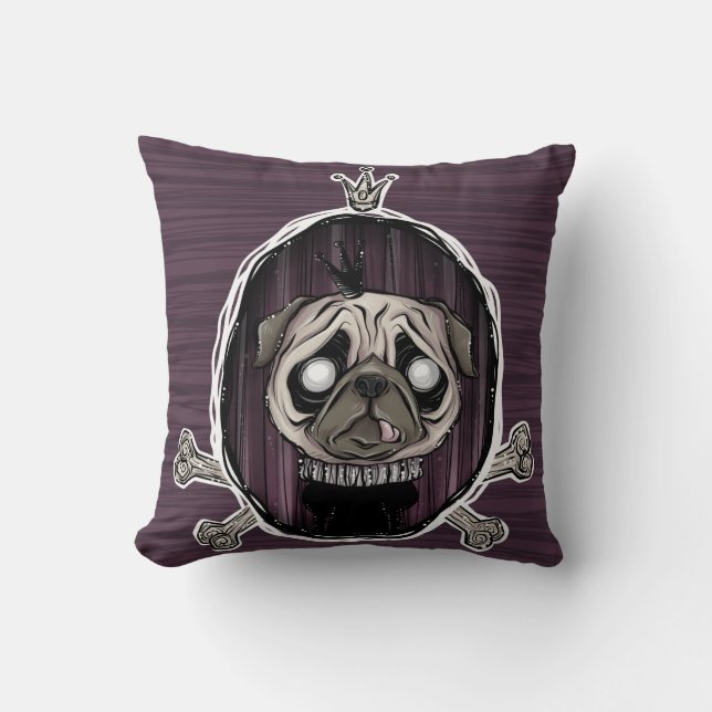 _royally pugged throw pillow (Front)