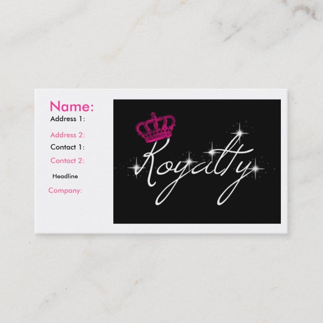 royalty business cards (Front)