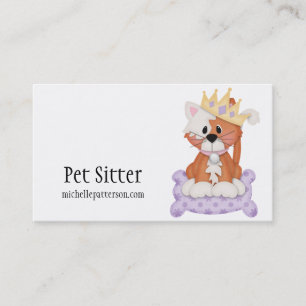 Royalty Kitty Cat Pet Sitter Business Cards