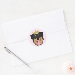 Royalty Rottweiler Dog Classic Round Sticker