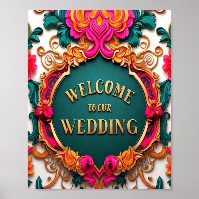 Royalty Welcome to Our Wedding Sign  (Front)