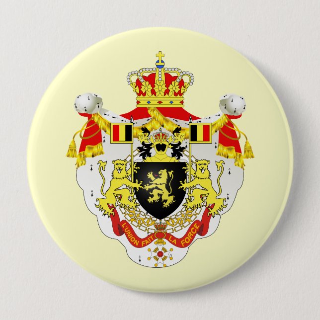 Royaume de Belgique , Belgium 4 Inch Round Button (Front)