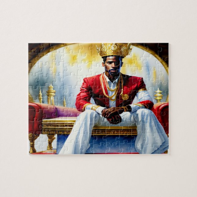 Royaume homme Black Christian Art Puzzle (Horizontal)