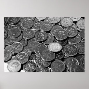 Royaume-Uni 5 pence pièces Poster