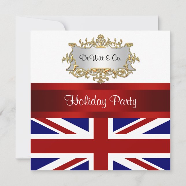 Royaume-Uni Angleterre Flag Party Invitation Rouge (Devant)