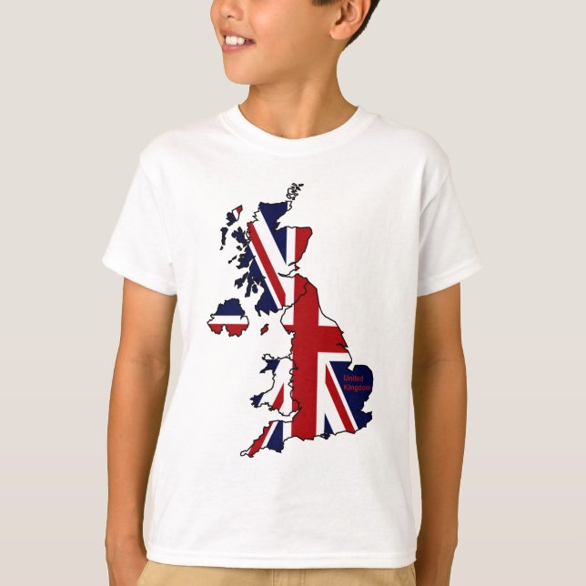 Royaume-Uni : La carte des T-shirts des enfants (Devant)