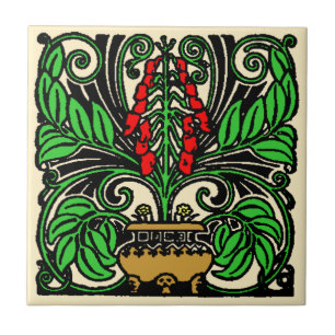 Roycroft Craftsman or Mission Style Flower Pot Tile