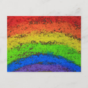 ROYGBIV Grunge Rainbow  Sidewalk Chalk Postcard