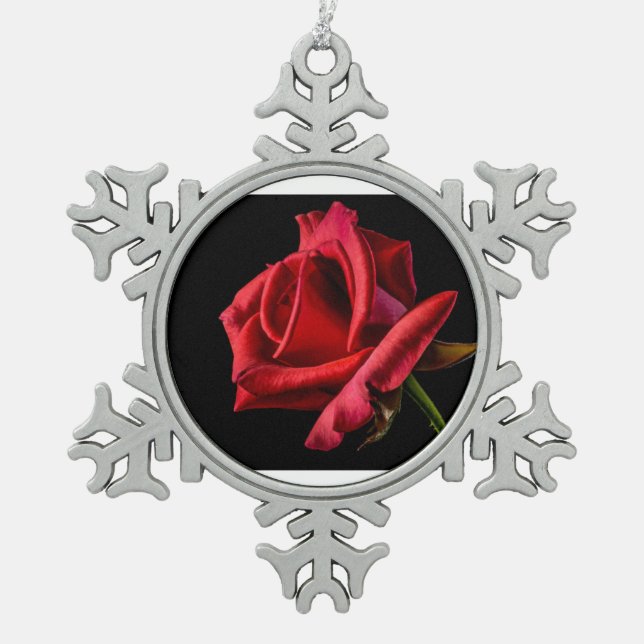 Roz dijain snowflake pewter christmas ornament (Front)