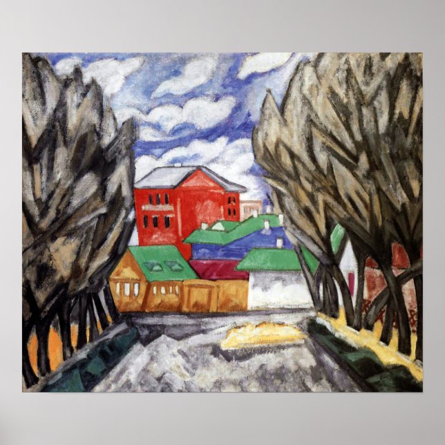 Rozanova - Red House 1910 Poster (Front)