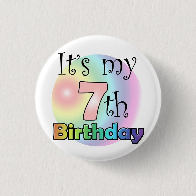 Roze It's my 7th Birthday 1 Inch Round Button (Front)