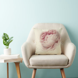 Roze Roos (1792) – Timeless Vintage Botanical Art Throw Pillow