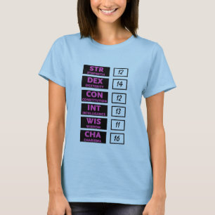 RPG Ability Score (Pink & Black) T-Shirt