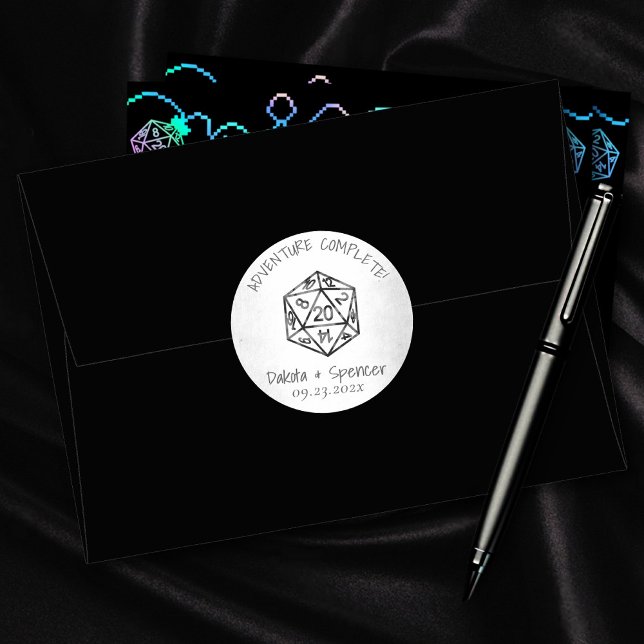 RPG Adventure Complete | Classic Tabletop Dice Round Sticker (Creator Uploaded)