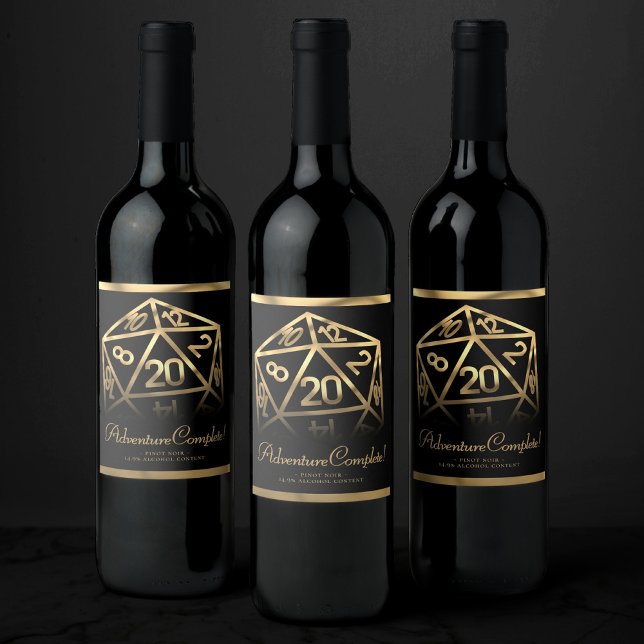 RPG Adventure Complete | Gold Tabletop Roleplayer Wine Label (Creator Uploaded)