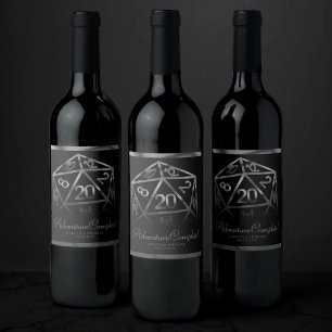 RPG Adventure Complete   Retro Tabletop Roleplayer Wine Label