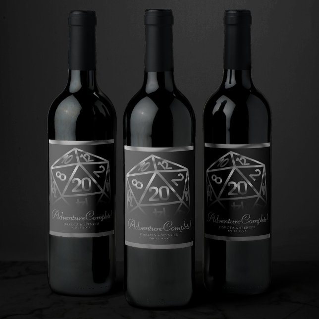 RPG Adventure Complete | Retro Tabletop Roleplayer Wine Label (Creator Uploaded)