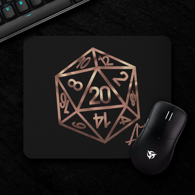 RPG Crit AF | Copper Fantasy Tabletop Gamer Dice Mouse Pad (Creator Uploaded)