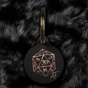 RPG Crit AF   Copper Fantasy Tabletop Gamer Dice Pet Tag