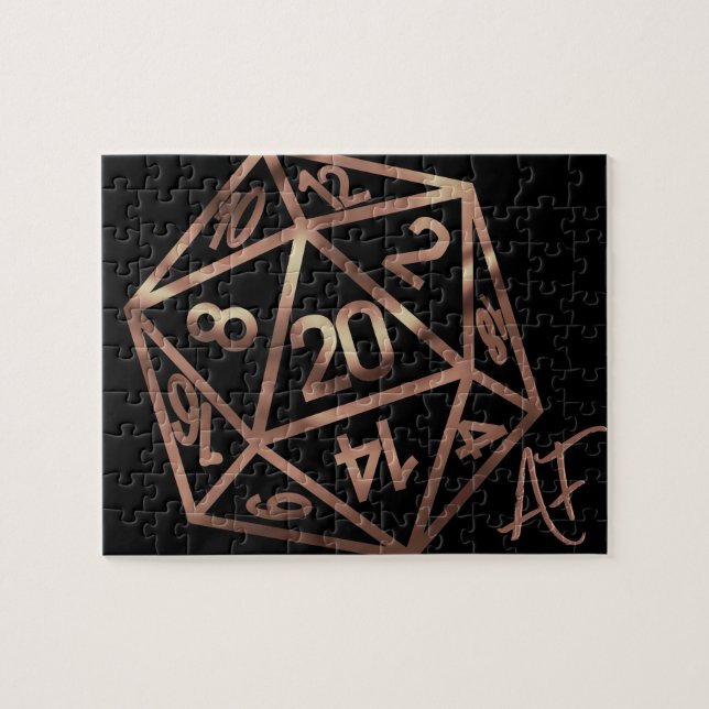 RPG Crit AF | Copper Tabletop PnP Role Player Dice Jigsaw Puzzle (Horizontal)