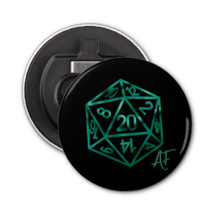RPG Crit AF   Emerald Fantasy Tabletop Gamer Dice Bottle Opener